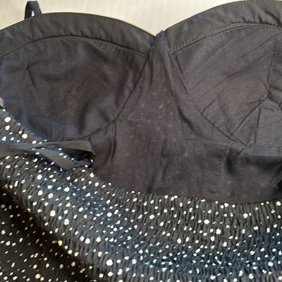 3/$25 Band of Gypsies Bustier Blk/Wht Fleck Wide Legs Spag Strap Jumpsuit. Sz M - Picture 6 of 12